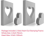BAOFALI 9 Pcs Heart Cut Stamping Foam Grey Moldable Foam Stamps Plastic Dry Foam Stamp Pad Cut and Dry Foam Stamping Foam Block for Sculpture, Modeling, DIY Arts and Handicrafts Projects