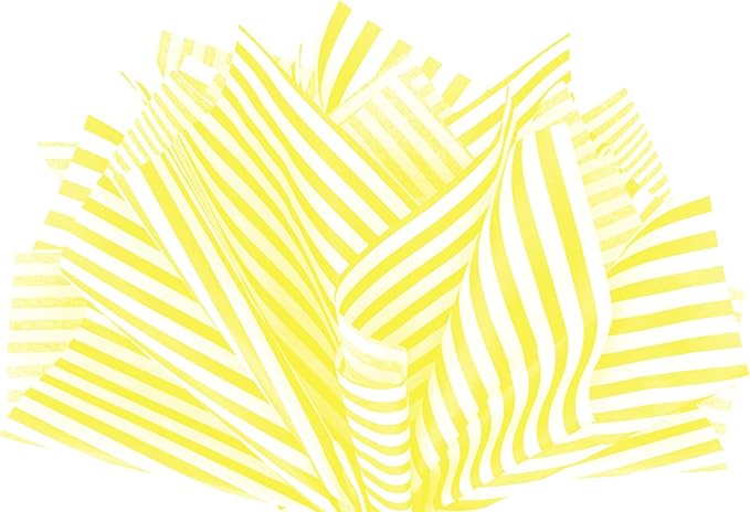 Flexicore Packaging Yellow Pin Stripe Print Gift Wrap Tissue Paper Size: 15 Inch X 20 Inch | Count: 50 Sheets | Color: Yellow Pin Stripe