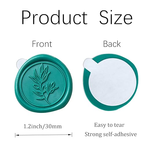 PONATIA Teal Green Wax Seal Stickers - 50 Pcs Self- Adhesive Wedding Envelopes Wax Seals Perfect for Invitation Cards, Envelopes, Christmas Cards, Gift Wrapping, Party Menu Decor