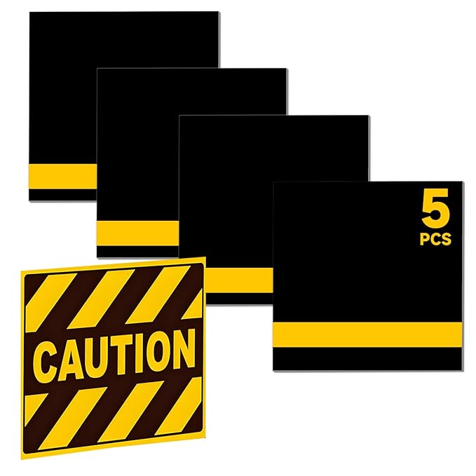 5PCS Laser Engraving Double Color ABS Plastic Sheet,Two-Tone Laserable Engraving Plastic Sheets for Name Badge,Office Label,Laser Artistic Product,Size 11.73" x 11.73",Black/Yellow