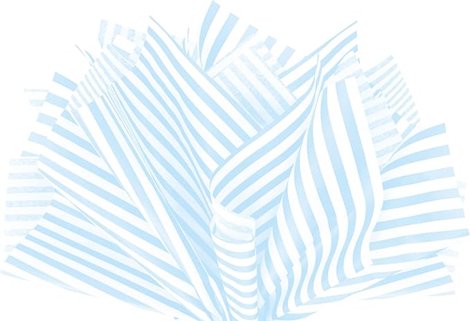 Flexicore Packaging Light Blue Pin Stripe Print Gift Wrap Tissue Paper Size: 15 Inch X 20 Inch | Count: 10 Sheets | Color: Light Blue Pin Stripe