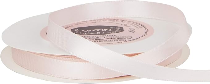 VATIN Double Face Sideshow Rose Satin Ribbon 3/8" Continuous 50 Yards,White Polyester Fabric Ribbon use for Bows Bouquet, Gift Wrapping, Floral Arrangement Wedding Decoration