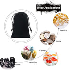 Shintop 20pcs velvet bags with drawstrings, 4x6inch Gift Bags Black Velvet Jewelry Pouches for Dice Wedding Party Favor