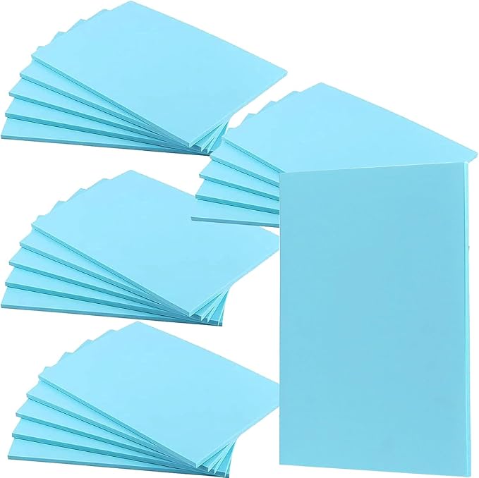 ZOENHOU 20 PCS 4 x 6 Inch Blue Rubber Stamp Carving Blocks, Creative Soft Linoleum Block Stamp for Making Stamps Engraving Crafts Supplies