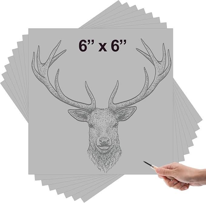 Yeaqee 8 Pcs 6 x 6 Inch Linoleum Block Rubber Carving Block Soft Linocut Blocks Large Linoleum Sheet Unmounted Lino Plates for Engraving Art Project Printmaking Artist Studio Supplies, Gray