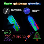 Artecho Glow in the Dark Paint, Neon Yellow Paint (120ml / 4.05oz) Tubes, Art Craft Paints for Canvas, Rock, Stone, Wood, Fabric, Art Supplies