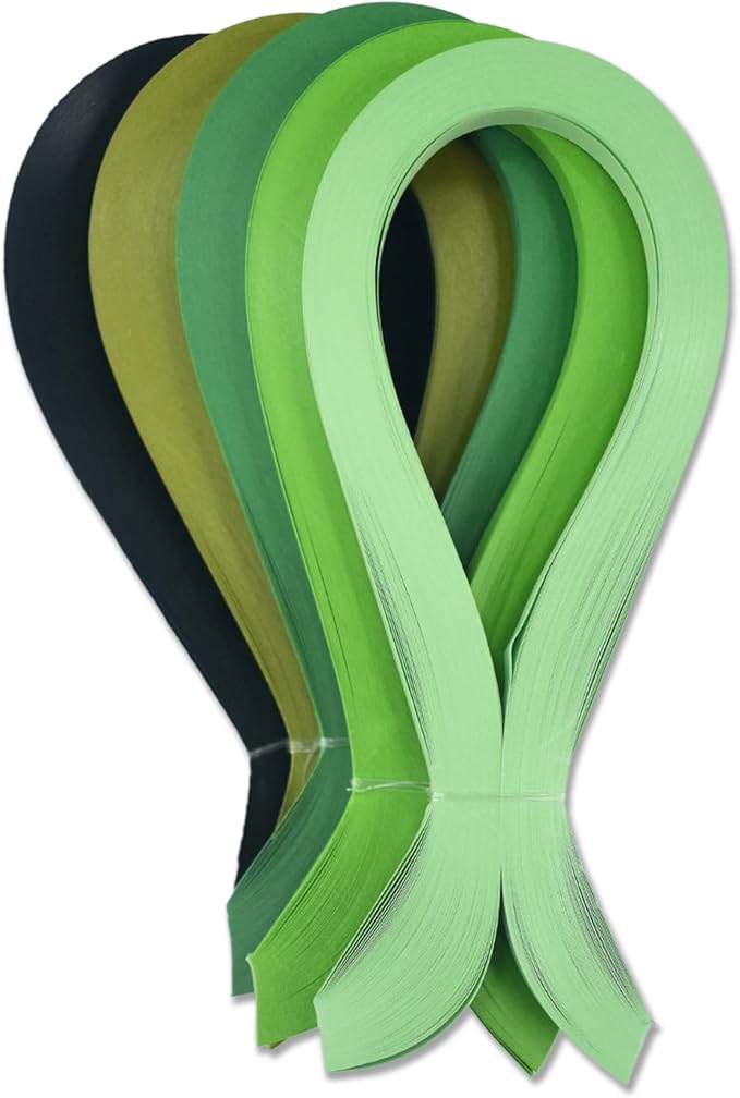 CrafTreat Green Quilling Paper Strips for Craft Work - 500 Quilling Strips 3mm 30 CM Length - Paper Quilling for Decorating Cards, Gift Bags, Picture Frames and Scrapbooking