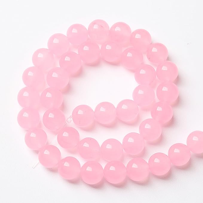 6mm 60pcs Natural Light Pink Chalcedony Stone Beads for Jewelry Making Energy Healing Power Stone DIY Bracelet Necklace Accessories 15" (6mm, Light Pink Chalcedony)