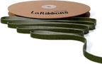 LaRibbons Thin Velvet Ribbon 3/8 Inch x 25 Yards, Moss Green Velvet Ribbon for Christmas Tree, Gift Wrapping, Wreath Bow, Outdoor Decoration