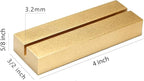 UNIQOOO 10 Pack 4" Gold Birch Wood Stands for Wedding Acrylic Sign, Wood Table Number Holders for 1/8 Thick Acrylic Sheets | Wedding Display Stand, Card Holder for Bar Menu, Retail Sign, Party