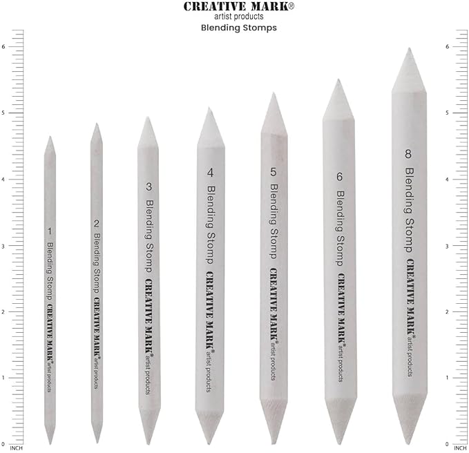 Creative Mark Blending Stumps - Solid Double-Ended Blending Stumps for Blending Charcoal, Pencils, Pastels, and More! - [Size # 1-12 Count]
