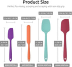 600ºF Heat Resistant Silicone Spatulas: U-Taste Upgraded Flexible Food Grade Silicon Baking Scraper, Sturdy Rubber Kitchen Cooking Mixing Utensils for Nonstick Cookware Set of 4 (Multicolors)
