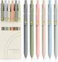 Gel Pens, 6 Pcs 0.5mm Fine Point Smooth Writing Pens Cute Pens, High-End Series Black Ink Pens for Journaling Note Taking, School Office Supplies for Women Men (6 Pcs Gold Morandi)