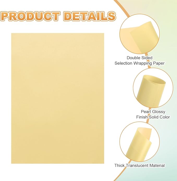 MECCANIXITY 100 Sheet Colored Vellum Paper 5.9" x 8.3", 100gsm Translucent Printable Vellum Sheets for Printing Wedding Invitations Inkjet Laser Printer, Gold
