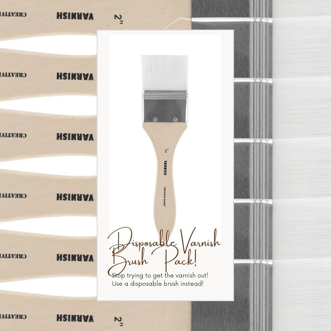 Jerry's Artarama InstaVar™ Gloss Picture Varnish & Varnish Brush Sets - Perfect for Varnish Paintings, Artists, Professionals, Restoration, & More! - 3.4oz Bottle w/ Set of 6 Brushes