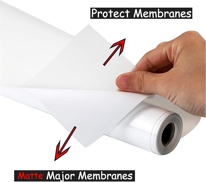 guangyintong Heat Transfer Vinyl White HTV Rolls, 12" x 10ft White HTV Iron on Vinyl for T-Shirts, Matte Surface for All Cutter Machine Easy to Cut & Weed for Heat DIY Design