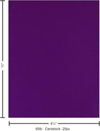 PA Paper Accents Stash Builder Cardstock 8.5" x 11" Purple Majesty, 65lb colored cardstock paper for card making, scrapbooking, printing, quilling and crafts, 25 piece pack