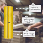 PSBM Yellow Stretch Wrap, 15 Inch x 1476 Feet, 144 Pack, Tinted Pre-Stretched Shrink Wrap Film for Moving, Packaging, Pallet Wrapping