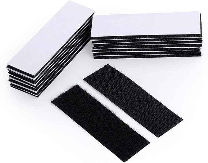 BRAVESHINE Heavy-Weight Hook and Loop Strips with Adhesive - Strong Sticky-Back Fasteners - Double Sided Mounting Tape for Home or Office Use Holds Picture Frame and Tools - 15 Pack 1.2x4 Inch