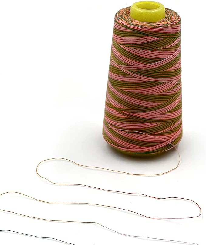 Tortoise 4 Cones of 3000 Yards Each Spool Thread for All Purpose, Serger, Overlock, Quilting, Sewing Machine - 100% Polyester - 40S/2 Rainbow