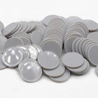 Set of 100 Opaque Plastic Learning Counters Mini Poker Chips Game Tokens with Storage Box (LightGray, 1.26 Inch)