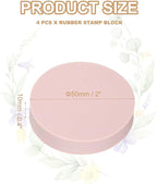 PATIKIL 4Pcs 2" Rubber Carving Blocks, Soft Linoleum Art Carving Block Round Crafts Stamp Making for Printmaking Stamps Carving Supplies, Pink