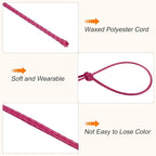 MECCANIXITY Waxed Cord 0.5mm Waxed Polyester Cord 175 Yard Wax String for Bracelet Making, Necklaces, Beading, Jewelry Making and DIY Crafts(Dark Rose Red)