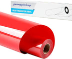 Guangyintong Red Heat Transfer Vinyl Rolls, 12" x 8ft, Easy to Cut & Weed, Glossy Surface, All Cutter Machines, Iron on Vinyl for T-Shirts