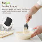 Black Silicone Spatula Set, Food Grade Rubber Spatula-4 Piece Nonstick Rubber Spatulas, Spoonula, Jar Scraper for Cooking, Baking, Mixing, Frosting