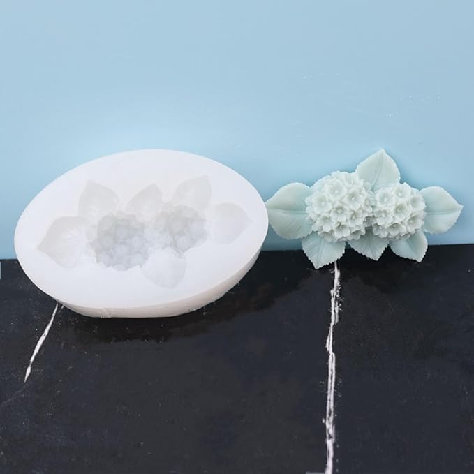 Hydrangea Flower Silicone Mold for Candle Soap Fondant Chocolate Candy Cake Decorating Baking Pastry Polymer Clay