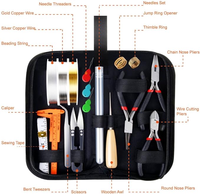 PAXCOO Jewelry Making Supplies Kit with Tools, Wires, Findings for Jewelry Repair and Beading