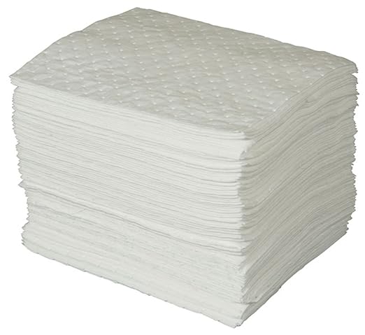 Brady SPC BPO100 15" x 17" Heavy Weight Economical Oil Only Absorbent Pads - 100 ct