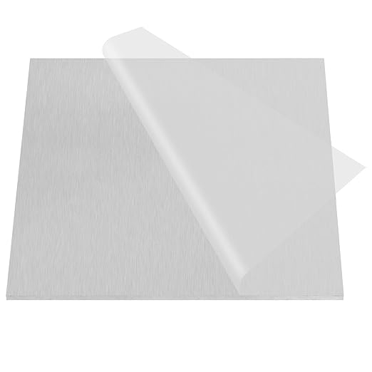 6061 T651 Aluminum Sheet Metal 15 x 15 x 1/4 Inch Flat Plain Aluminum Plate Covered with Protective Film, Heat Treatable Rectangle 6MM Aluminum Metal Plate for Industrial, Crafting