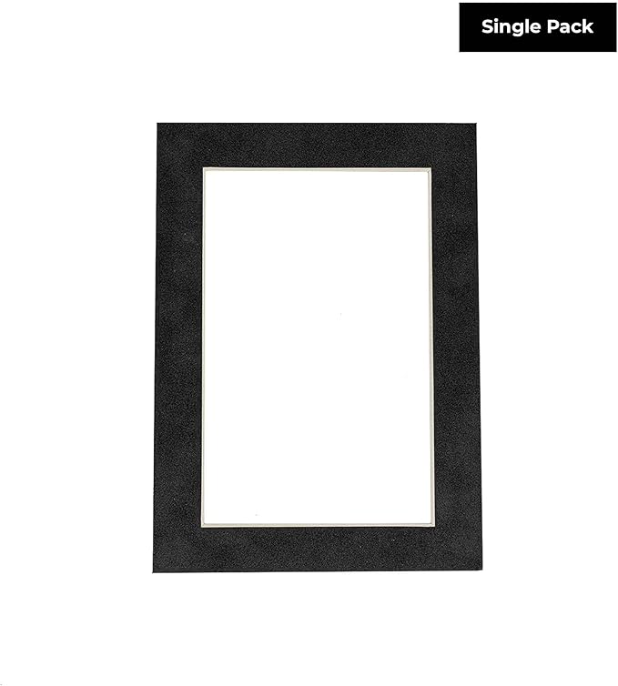 8x10 Mat Bevel Cut for 5x8 Photos - Acid Free Dark Grey Suede Precut Matboard - For Pictures, Photos, Framing - 4-ply Thickness