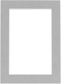 Poster Palooza 8.5x11 Mat Bevel Cut for 7x9 Photos - Acid Free Mid Grey Precut Matboard With Backing Board and Crystal Clear, Self Seal Photo Mat Bag - For Pictures, Photos, Framing - 4-ply Thickness