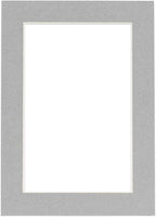 Poster Palooza 8.5x11 Mat Bevel Cut for 7x9 Photos - Acid Free Mid Grey Precut Matboard With Backing Board and Crystal Clear, Self Seal Photo Mat Bag - For Pictures, Photos, Framing - 4-ply Thickness