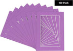 5x7 Mat for 8.5x11 Frame - Precut Mat Board Acid-Free Dark Purple 5x7 Photo Matte For a 8.5x11 Picture Frame, Premium Matboard for Family Photos, Show Kits, Art, Picture Framing, Pack of 100 Mats