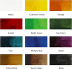 Mont Marte Acrylic Ink Premium 12pc x 20ml (0.7 US fl.oz), Acrylic Inks for Artists, Essential Colors, Ideal for Air Brush, Pouring Art, Scrapbooking, Ink Drawing, Mixed Media