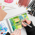 8.3x5.8 Sketch Book, Top Spiral Bound Sketch Pad, 60sheets 92lb/150gsm Bright White Paper, Acid-Free Mixed Media Paper for Painting, Dawing & Art Supplies. B-DarkCoffee