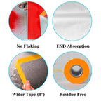 LLPT Tape and Drape 35.4”(Unfolded) x 66 Ft Each 2 Pack Pre-Taped Masking Film 0.27 Mil Painters Plastic Drop Cloth for Auto Wall Furniture Painting Protection (MFT902)