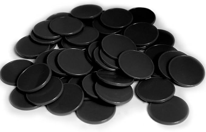 Set of 100 1 Inch Opaque Plastic Learning Counters Mini Poker Chips Game Tokens with Storage Box (1 Inch, Black)