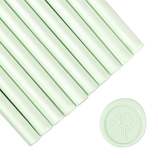 Glue Gun Sealing Wax Sticks for Wax Seal Stamp -Sage Green, Great for Wedding Invitations, Cards Envelopes, Snail Mails, Wine Packages, Christmas Gift Ideas, Pack of 10