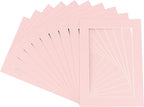 Pack of 25 Acid Free 11x14 Mats Bevel Cut for 8.5x11 Photos - Pink Precut Matboards With Backing Boards and Clear Photo Mat Bags For Pictures, Photos, Framing - 4-ply Thickness