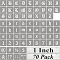 1 Inch Alphabet Letter Stencils for Painting - 70 Pack Old English Letter Stencil Templates with Numbers and Signs for Painting on Wood, Reusable Letters Stencils for Chalkboard Wood Signs & Wall Art