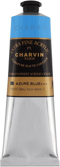 Charvin Extra Fine Professional Acrylic Paint - Azure Blue, 150ml Tube, Triple-Milled, Lightfast Pigments, Open Stock Artist Acrylic Paints in Nature-Inspired Hues