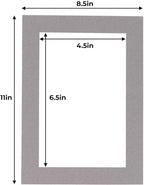 5x7 Mat for 8.5x11 Frame - Precut Mat Board Acid-Free Charcoal 5x7 Photo Matte Made to Fit a 8.5x11 Picture Frame, Premium Matboard for Family Photos, Show Kits, Art, Picture Framing, Pack of 1 Mat