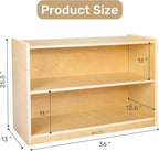 wingyz Wooden Storage Cabinet, 2-Tier Kids Toy Storage Organizer, Spacious Montessori Kids Bookshelf, Toy Shelf Storage Organizer for Playroom Classroom Nursery Study Room Living Room