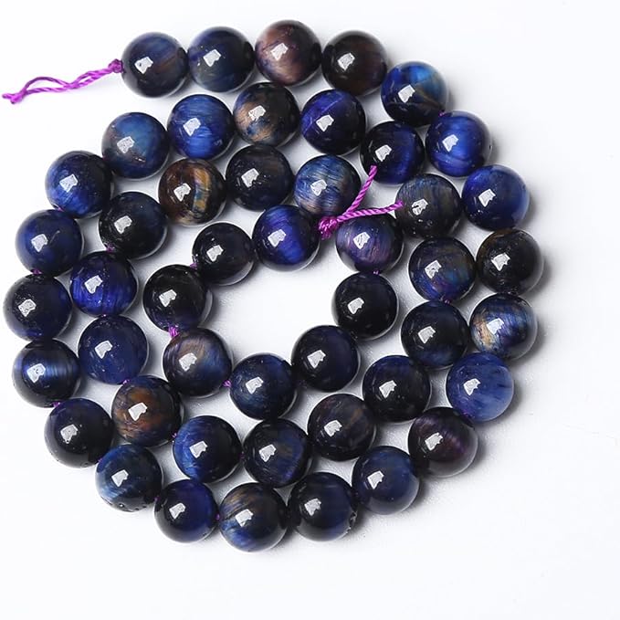 120PCS 6mm AAA Natural Tiger Eye Stone Beads Gemstone Round Spacer Loose Beads for Jewelry Making DIY Bracelet,Necklace, Earrings 2 Strand 32"