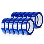 12 Rolls 10mm x16m(52FT) Blue Heat Tape High Temperature Heat Resistant Tape Heat Transfer Tape for Heat Sublimation Press Vinyl,No Residue