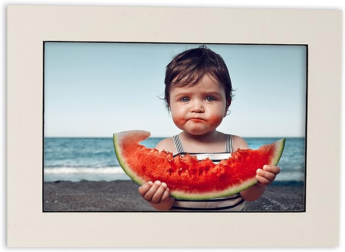 Pack of TEN 8x10 Mats Bevel Cut for 5.5x8.5 Photos - Acid Free White with Black Core Precut Matboards For Pictures, Photos, Framing - 4-ply Thickness